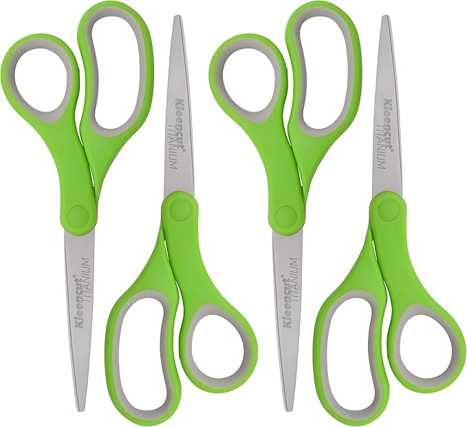 Westcott KleenCut 8" Titanium Scissors with Durable Ergonomic Handle (4 pk)