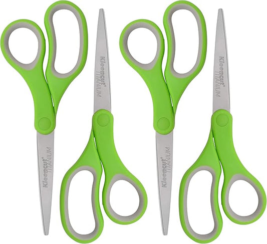 Westcott KleenCut 8" Titanium Scissors with Durable Ergonomic Handle (4 pk)