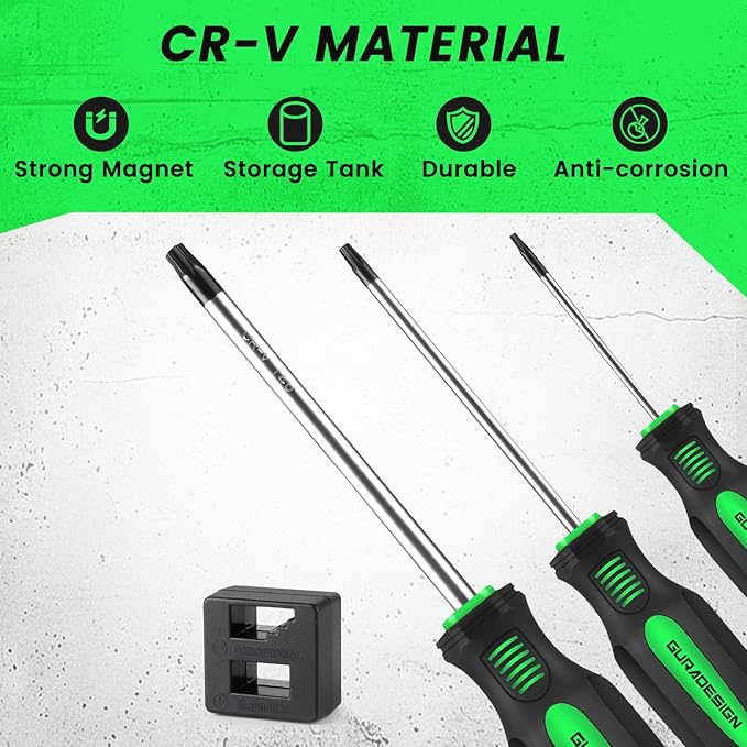 13 Pieces Magnetic Torx Screwdriver Set 竊똖5 -T40 Star Screwdrivers