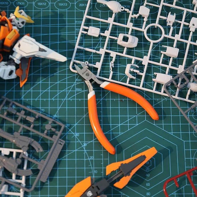 Model Nippers Ultra Thin Single Blade Gundam Nippers Sprue Cutter Hobby Nippers, Model Kit Nippers for Plastic Gunpla Model Building with Protective Cover Spring (Classic Orange)