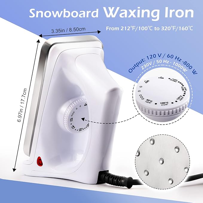 Ski Snowboard Tuning and Waxing Kit, 13/15 PCS Ski Wax Kit with 120V Waxing Iron, Snowboard Repair Kit Tuning Equipment with Universal Wax, Scraper, Ptex, Brush, Heavy Duty Carry Case