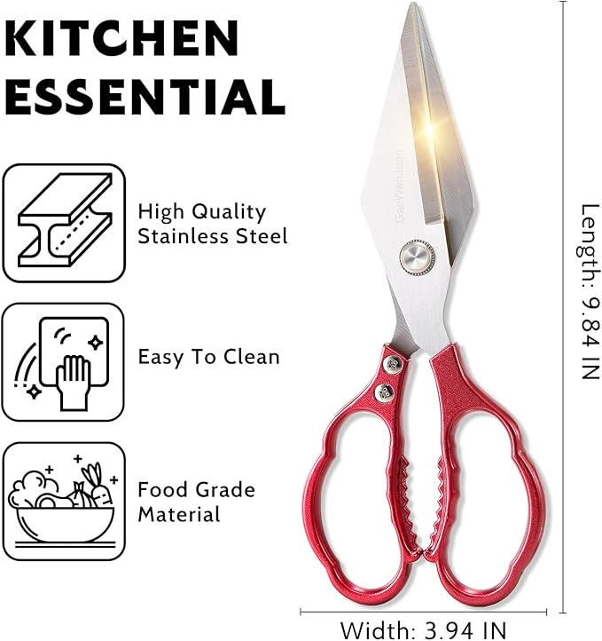 Kitchen Shears & kitchen* scissors All Purpose | kitchen gadgets-Heavy Duty Stainless Steel Meat Poultry Food Scissors, Dishwasher Safe for Home and Kitchen Essentials, Utensils, Gadgets, Accessories