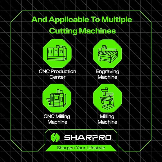 SHARPRO 90 Degree V Bit 1/4 Shank CNC, Engraving Bits for 2 Flute Groove Router bits on Wood, PVC, Plastic and Acrylic (3PCS).