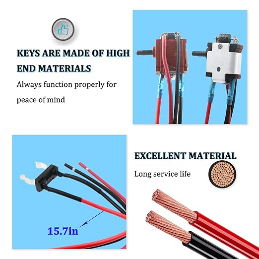291632001 Genuine Wiring Harness OME Part for Ryobi 18V Cordless Leaf Blower Switch for P2108 RIDGID Troy-BILT Echo Powerstroke Workforce BLACKMAX Blower Replaces Parts (18, Volts)