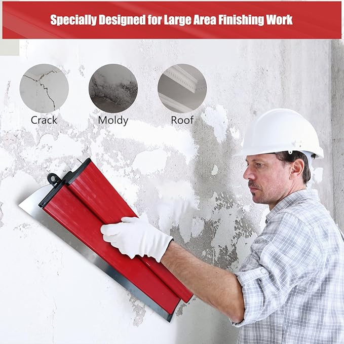 32 Inch Drywall Skimming Blade, 0.38mm Stainless Steel Blade, Drywall Knife for Drywall/Plaster/Wallboard