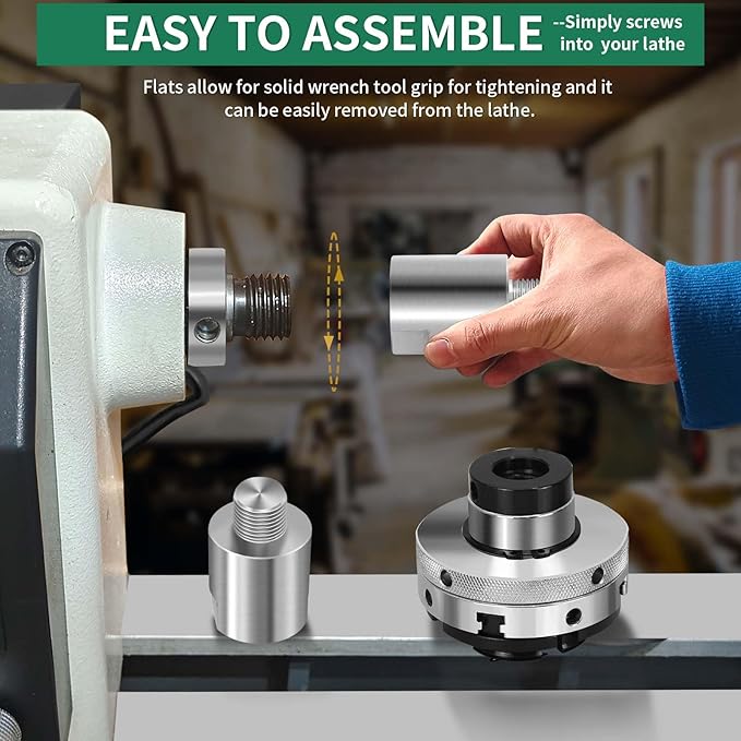 Lathe Headstock Spindle Adapter,Converts 1" x 8TPI to 3/4" x 16TPI for Woodworking Lathe