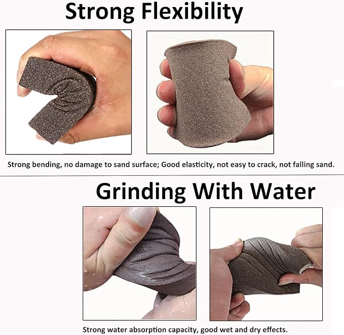 Tnisesm 12Pcs Sanding Blocks 60/80/120/220 Grits Sanding Sponge,for Drywall Wood Metal Washable & Reusable Sandpaper BlocksWashable and Reusable