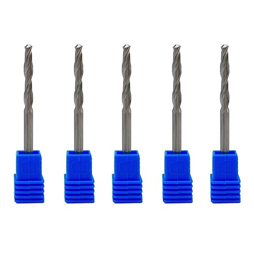1/8" Solid Carbide Jobber Drill Bits with Straight Shank and 118째 Point Angle, Made from Tungsten Carbide Material,5-Pieces