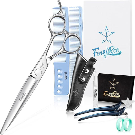 High-end Professional Extremely Very Sharp Barber Hair Cutting Scissors Hairdresser Shears For Hair 6.75 Inch Haircut Scissor Made Of Stainless Steel For Hairdressing Salon and Home Use