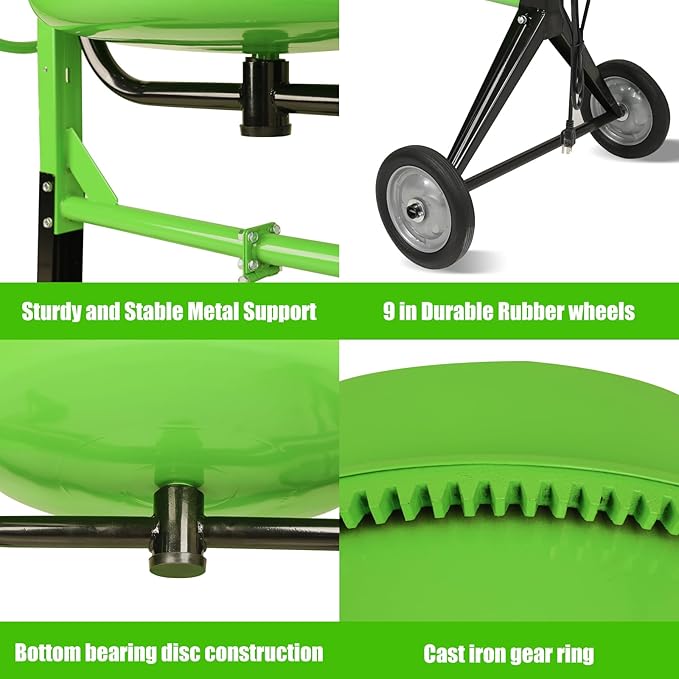 Electric Concrete Mixer 5.0 Cu Ft 140L Portable Wheelbarrow Cement Mixing Machine for Stucco Mortar Seeds