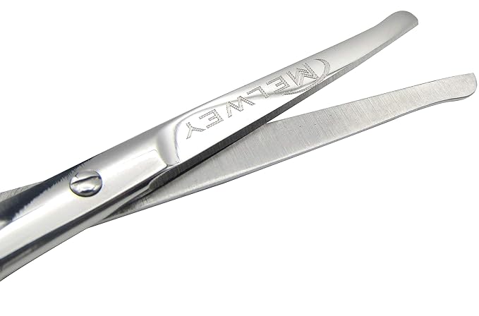 Rounded Stainless Steel Small Facial Hair Scissors ??3.7 Inches ??Rounded Tip Scissors for Nose Hair, Mustache, Beard, Eyebrows, Eyelashes & Baby Nails