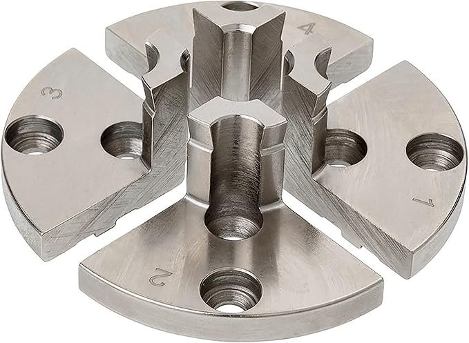 Woodlathe Chuck BMT-J6026 Spigot Jaws, Non-serrated for Woodturning Lathe Chucks, dovetail-shaped outer sides and non-serrated inner sides, Compatible with Super NOVA 2, G3.