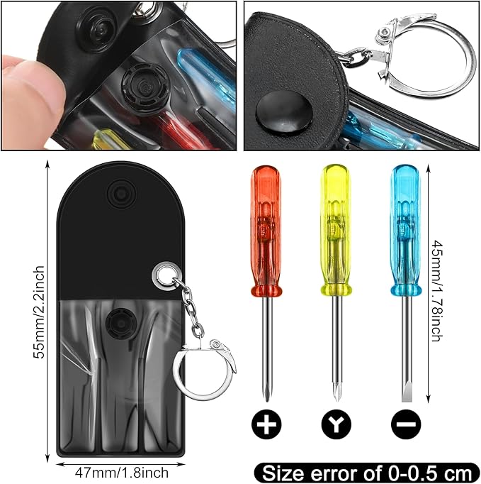 72 Pcs Mini Tape Screwdriver Keychain Set Valentine's Day Men Gifts Bulk Employee Appreciation Gift Bulk Multitool Pen Card for Adult Tool Party (Yellow,Black)