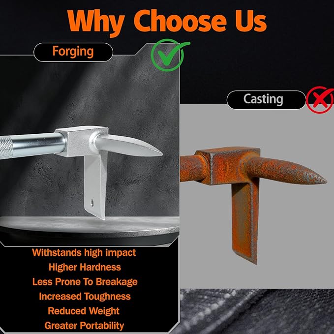 30 inch Halligan Bar, High-Precision Carbon Steel Construction, Halligan Forced Entry Tools, Firefighter Tool for Fire Rescue and Emergency Breakthroughs