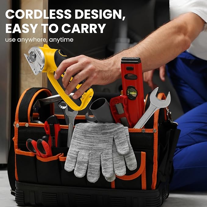 Cordless Electric Scissors ??4V Rotary Fabric & Cardboard Cutter ??Light-Duty Carpet Cutting Tool for Crafting and Home Use ??Portable Rechargeable Box Cutting Machine with Replaceable & Extra Blade