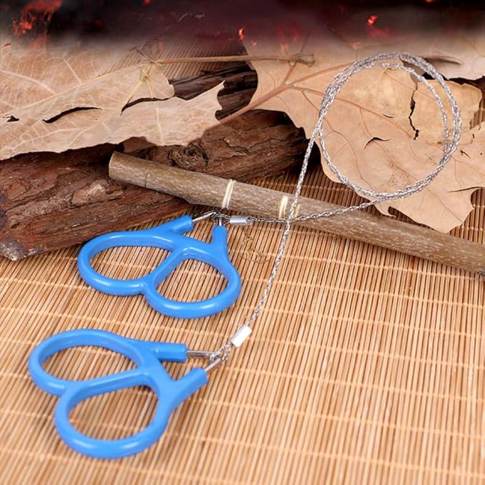 Survival Wire Saw, High Strength 2 Rings Flexible Steel Hand Wires Saws for Cutting Plastic