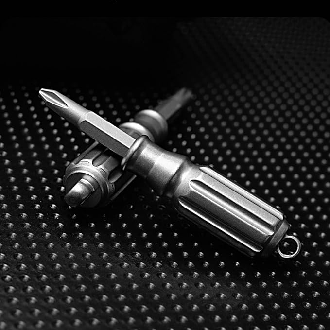 Titanium Alloy Screwdriver S2 Steel Bit High Hardness Non-Slip Tungsten Head Window Breaker Versatile EDC Tool