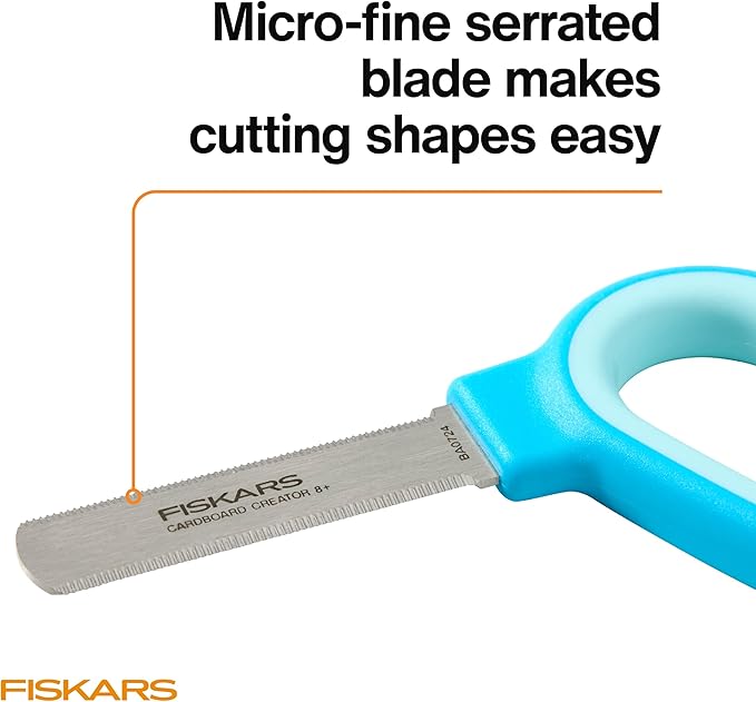Fiskars Kids Cardboard Creator ??Safer Cardboard Cutting Tool with Ergonomic SoftGrip Handle, For Craft and School Supplies, 5 inches