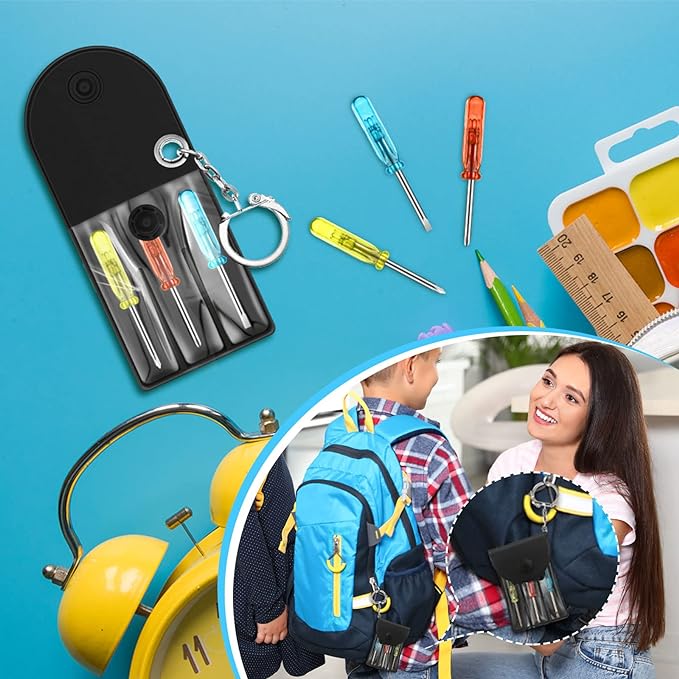 Jutom 120 Set Mini Screwdriver Keychain Set Bulk Includes 3 Mini Screwdrivers in a Portable Pouch with Snap with Hook Bulk Adult Men Employee Coworkers Gifts for Birthday Tool Party Favors Prize