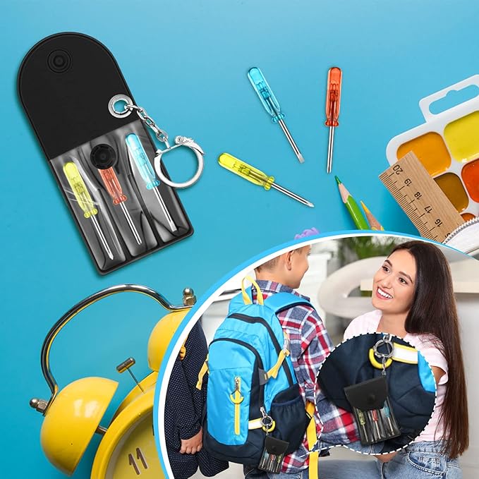 Jutom 180 Set Mini Screwdriver Keychain Set Bulk Includes 3 Mini Screwdrivers in a Portable Pouch with Snap with Hook Bulk Adult Men Employee Coworkers Gifts for Birthday Tool Party Favors Prize