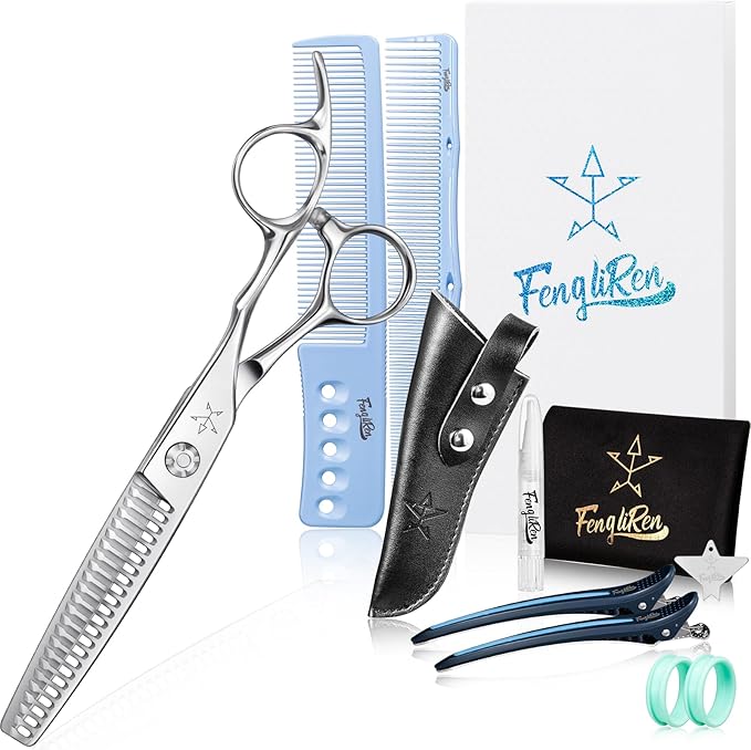 High-end Professional Hair Cut Thinning Scissors Hair Cutting Teeth Shears Barber Hairdressing Texturizing Scissor Extremely Very Sharp 6 Inch Stainless Steel Alloy For Men Women Salon& Home