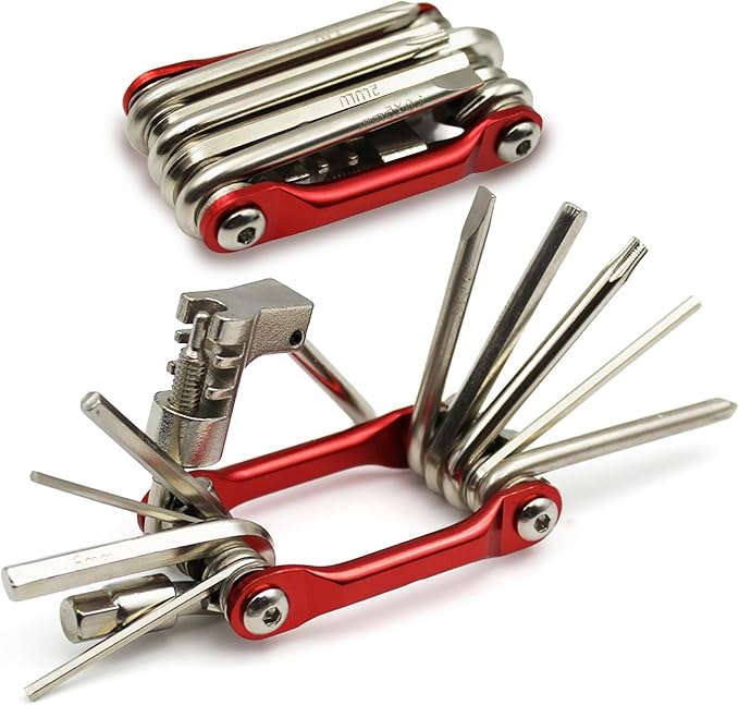 10-in-1 Bike Multi Tool ??Compact Bicycle Repair Kit w/Chain Breaker, Allen Wrench Set, Screwdrivers ??MTB, Road, BMX, E-Bike Tire & Gear Tools