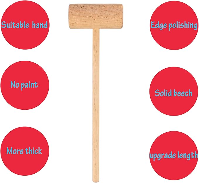 8.26" Wooden Crab Mallets Crab Hammers Lobster Seafood Crackers(36 pieces)
