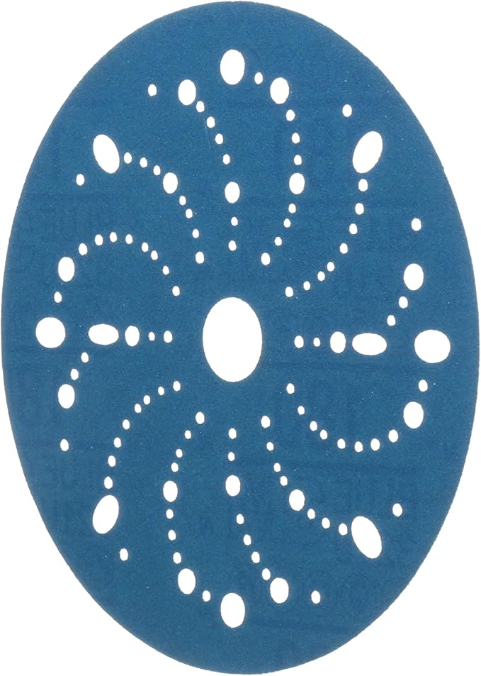 3M Hookit Blue Abrasive Disc 321U Multi-Hole, 36176, 6 in, 180, 50 Discs