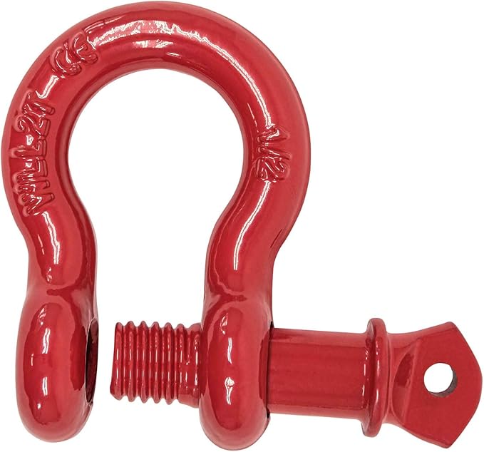 Mytee Products 1/2" Anchor Shackle Forged Carbon Steel w/Alloy Screw Pin WLL # 2.0 Tons (4,000 lbs) | Double Rust Protection Heavy Duty D Ring Shackle for Towing, Rigging & Vehicle Recovery (4 Pack)