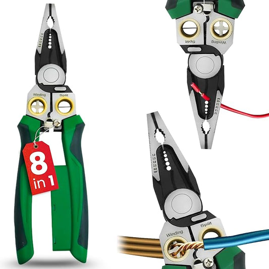 8 in 1 wire stripper with voltage tester and crimper electrician tools, herramientas electricas wire stripper, wire cutters and electrical tester, para electricista