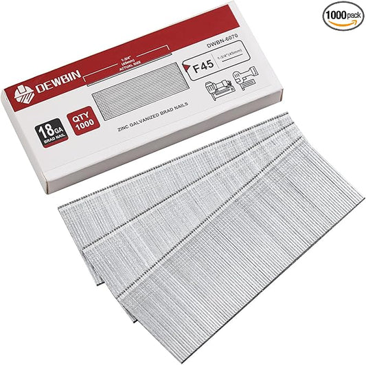 18 Gauge Brad Nails, 1000 Counts 1-3/4-inch 18 GA Brad Nails, Galvanized Nails for Nail Gun, Finishing Nail Gun Nails for Pneumatic, Electric Brad Nailer Gun