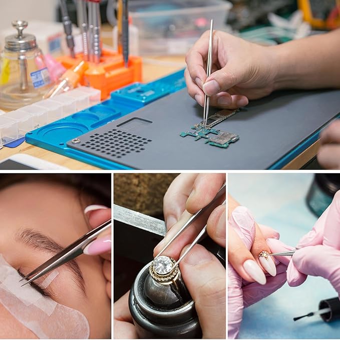 Precision Tweezer, Upgraded Professional Pointed, High-end Stainless Steel Tweezers for Craft, Electronics, Soldering, Model, Laboratory Work, Jewelry-Making
