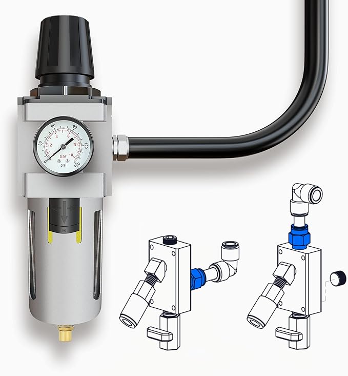 2PCS 3/4?쇺?Tee Air Piping Fittings, 3/4?쇺?Tubing x 3/4?쇺?Tubing x 3/4?쇺?Tubing, Brass-Nickel Plated, 200PSI Working Pressure, Air Line Fittings for Shop Garage Compressed Air Tube System