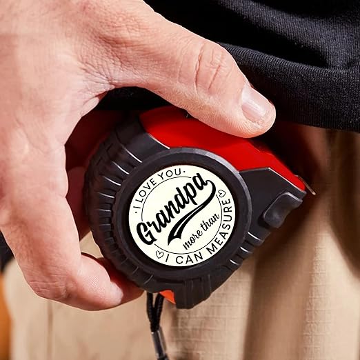 Grandpa Gifts - Grandpa Birthday Gifts from Granddaughter, Grandson, Grandkids - Best Gifts for Great New Promoted to Grandpa - Woodworking Carpenter Measuring Tape