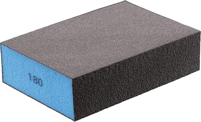 PFERD Sanding Sponge, 4-Sided Abrasive Block, 2-3/4" x 4", 180 Grit, Aluminum Oxide, Reusable (Pack of 5) - Part 46402