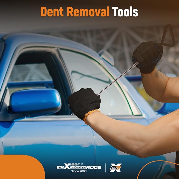 maXpeedingrods Paintless Dent Repair Tools, Dent Removal Rods with Awl Head, Car Auto Body Dent Removal for Hail Dents and Door Ding (3pcs Rod 20 pcs Head)