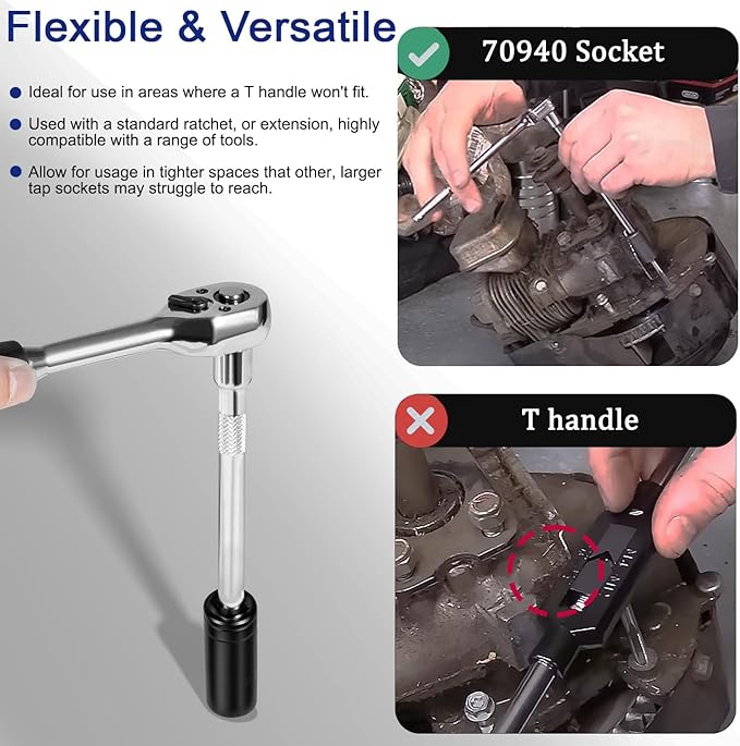 3-Piece 70940 Tap Socket Set, 5/8?쇺?11/16?쇺?3/4?쇺?Tap Sockets #9#10#11, For Larger Fractional M.C.T.I. Standard taps, Use with 1/2?쒾quare Drive (70940, Large)