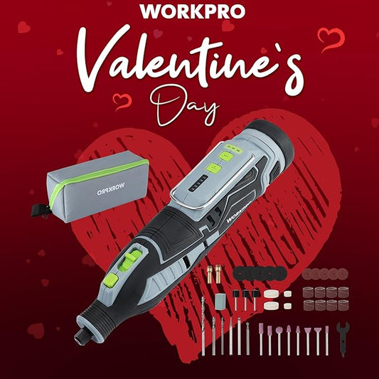 WORKPRO 12V Cordless Rotary Tool Kit, 5 Variable Speeds, Powerful Engraver, Sander, Polisher, 114 Easy Change Accessories, Craft Tool for Handmade and DIY