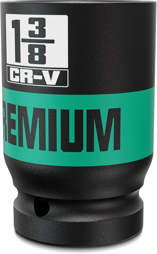 1-7/16 inch 3/4" Drive Impact Socket, SAE Axle Nut Sockets, Thicker Jumbo Sockets, 6 Point, Cr-V, Vehicle and Apparatus Maintenance