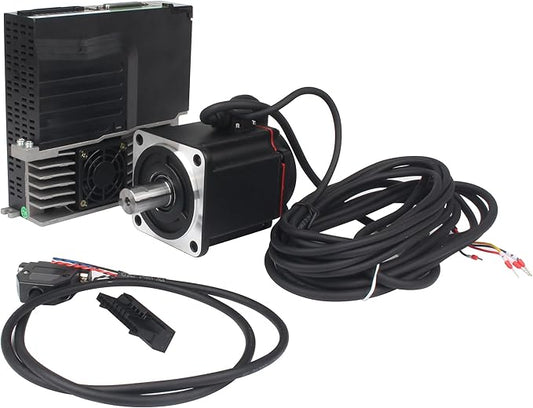 Without Brake 750W AC Servo Motor Kit, CNC 220V 4.4A 3000rpm L3000 17-bit Encoder RS485 Servo Motor Driver Controller Kit for CNC Engraver Milling Machine/Robot