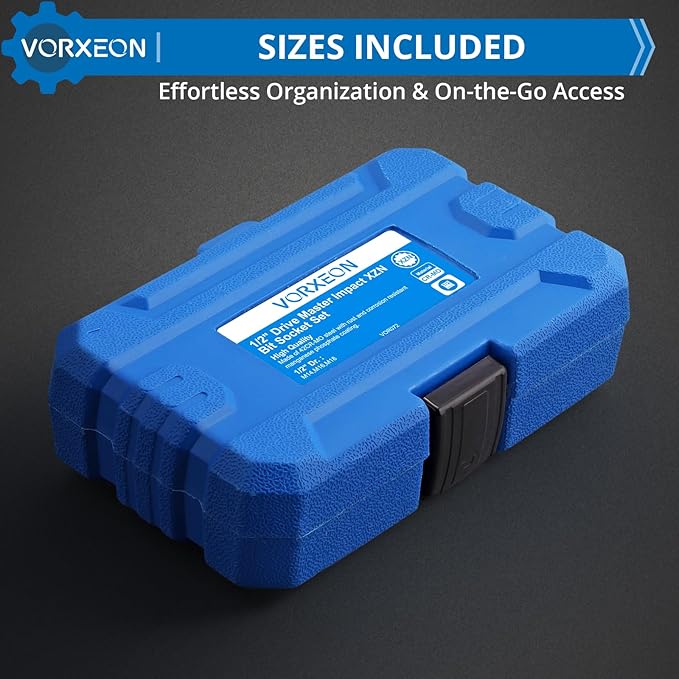 1/2" Drive Triple Square Spline Impact Bit Sockets Long and Short Combinations Set, 6 Pcs XZN Socket 42 Cr-Mo M14 M16 M18 With Storage Case