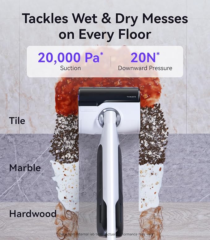 NARWAL S30 Wet Dry Vacuum Cleaner with 20000Pa Suction, 176째F Self-Cleaning, Heated Drying, Disposable Waste Bag, Tangle-Free, Cordless Vacuum Mop for Hard Floors & Edge Cleaning, Easy to Use