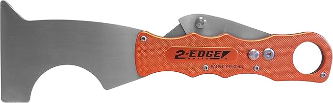 Zorr 2-Edge Knife ??Foldable Utility & Putty Knife Combo, Aluminum Handle with Safety Lock, Belt Clip & Interchangeable Blade, Painter?셲 All-in-One Tool, orange 5 and 1