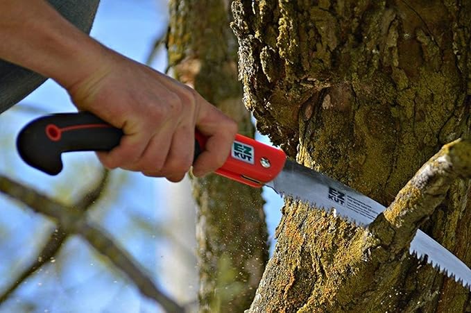 EZ KUT WOW Folding Saw 10????Heavy-Duty Hand Saw for Tree Trimming, Pruning & Wood Cutting ??Compact Foldable Design for Camping, Hunting & Survival ??Razor Sharp SK4 Steel Blade