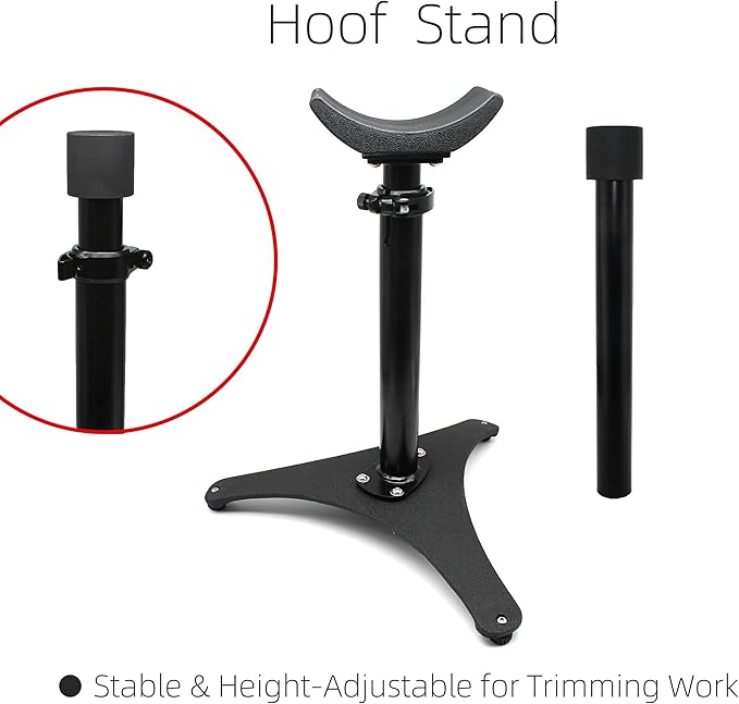 9PCS Farrier Tools Kit for Horses ??Hoof Trimming Set with Hoof Stand, Hoof Nipper, Hoof Pick, Hoof Knife, Rasp File, Clinch Cutter, Horseshoe Pliers & Sharpener for Farriers Horse Owners