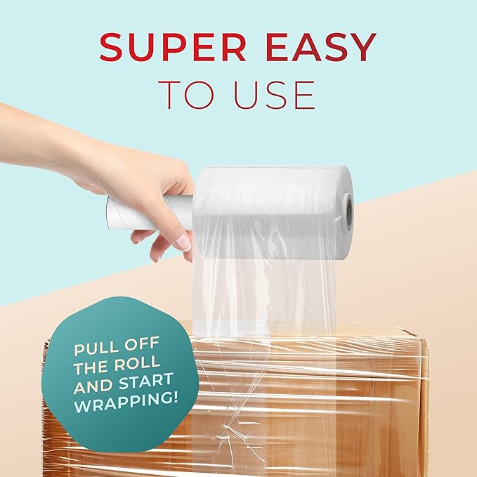 Shrink Wrap Roll for Moving | 80 Gauge 5" x 1000 FT Plastic Wraps for Packing | Clear Stretch Film for Pallets, Furniture, Boxes & Storage Protection - 2 Pack