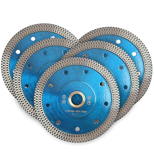 5 Pcs/Box YIJING 4.5" Mesh Thin Turbo Blade Super Thin Tile Diamond Blade for Granite Marble Ceramic Tile