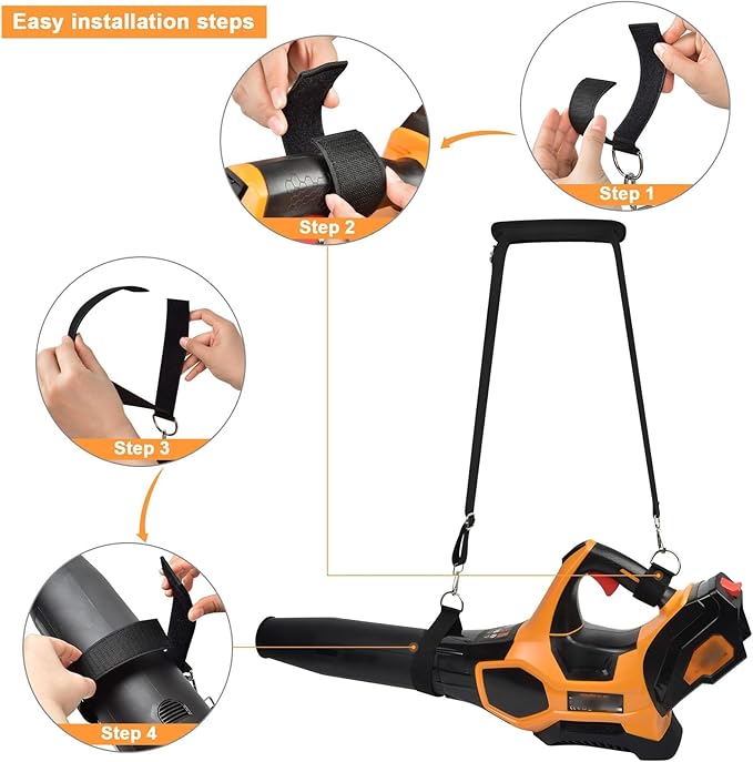 2-Pack Universal Shoulder Strap for Leaf Blower & String Trimmer, Compatible with WOLFMEN for EGO Power+ for WORX for LAZYBOI for LEAPUL for DEWALT for MZK for Greenworks for BLACK+DECKER-Black