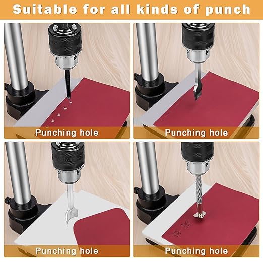 Leather Press Leather Hole Puncher Upgraded Hand Punching Machine for DIY Leather Craft Punching Holes Cutting,Forming Pressing,Install Rivets and Snap Buttons