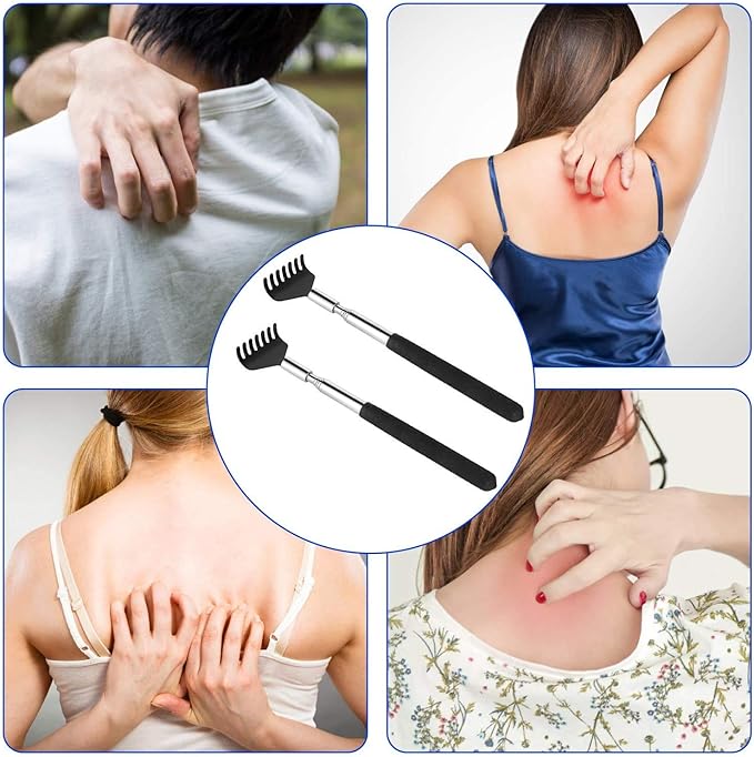 2 Pack Portable Extendable Back Scratcher, Stainless Steel Telescoping Back Scratcher with Beautiful Present Packaging
